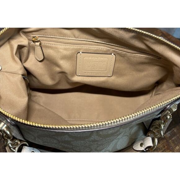 Coach Kacey Satchel Colorblock/Blocked Signature Canvas - Picture 12 of 16